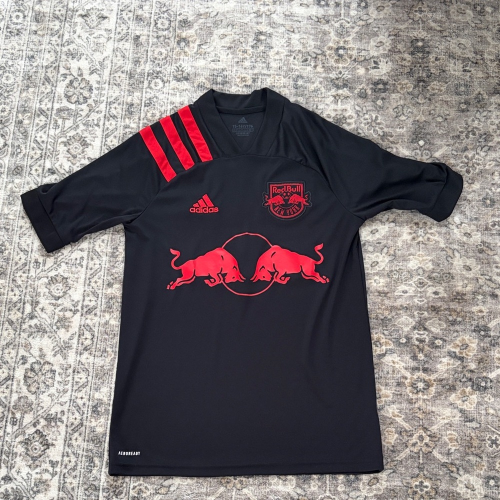 New York Red Bulls x Adidas Black Jersey with Red Accents